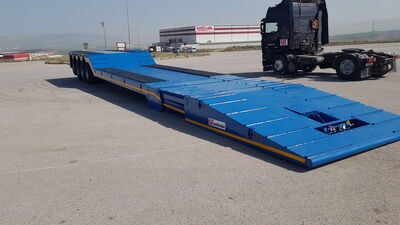 GT LOWBED SEMI TRAILERS which is knows also low loader and can carry heavy loads , excavators , construction machines, transformer, generator , cranes , caravans , army tanks and different kind of big machines. Lowbed Semi Trailers can be produced between 2 axles to 8 axles and loading capacity starting from 20 Tons to 180 Tons , rear or front loading Lowbed Trailers and platform as customer demand with different kind of specification according to demand. Self steering axles, hydraulic auto remote control axles, pool type chassis, Low bed Trailers hydraulic ramp, platform type chassis can be used in different kind of Low bed trailer