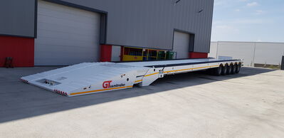 GT LOWBED SEMI TRAILERS which is knows also low loader and can carry heavy loads , excavators , construction machines, transformer, generator , cranes , caravans , army tanks and different kind of big machines. Lowbed Semi Trailers can be produced between 2 axles to 8 axles and loading capacity starting from 20 Tons to 180 Tons , rear or front loading Lowbed Trailers and platform as customer demand with different kind of specification according to demand. Self steering axles, hydraulic auto remote control axles, pool type chassis, Low bed Trailers hydraulic ramp, platform type chassis can be used in different kind of Low bed trailer